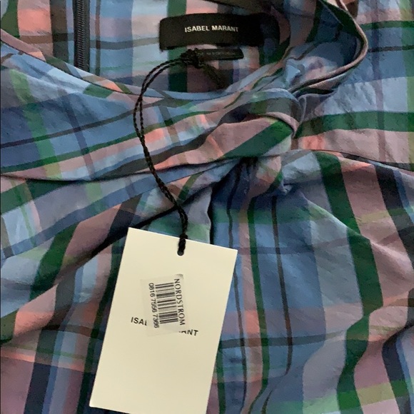 Isabel Marant Esmee Twisted Plaid Blouse - Picture 4 of 8